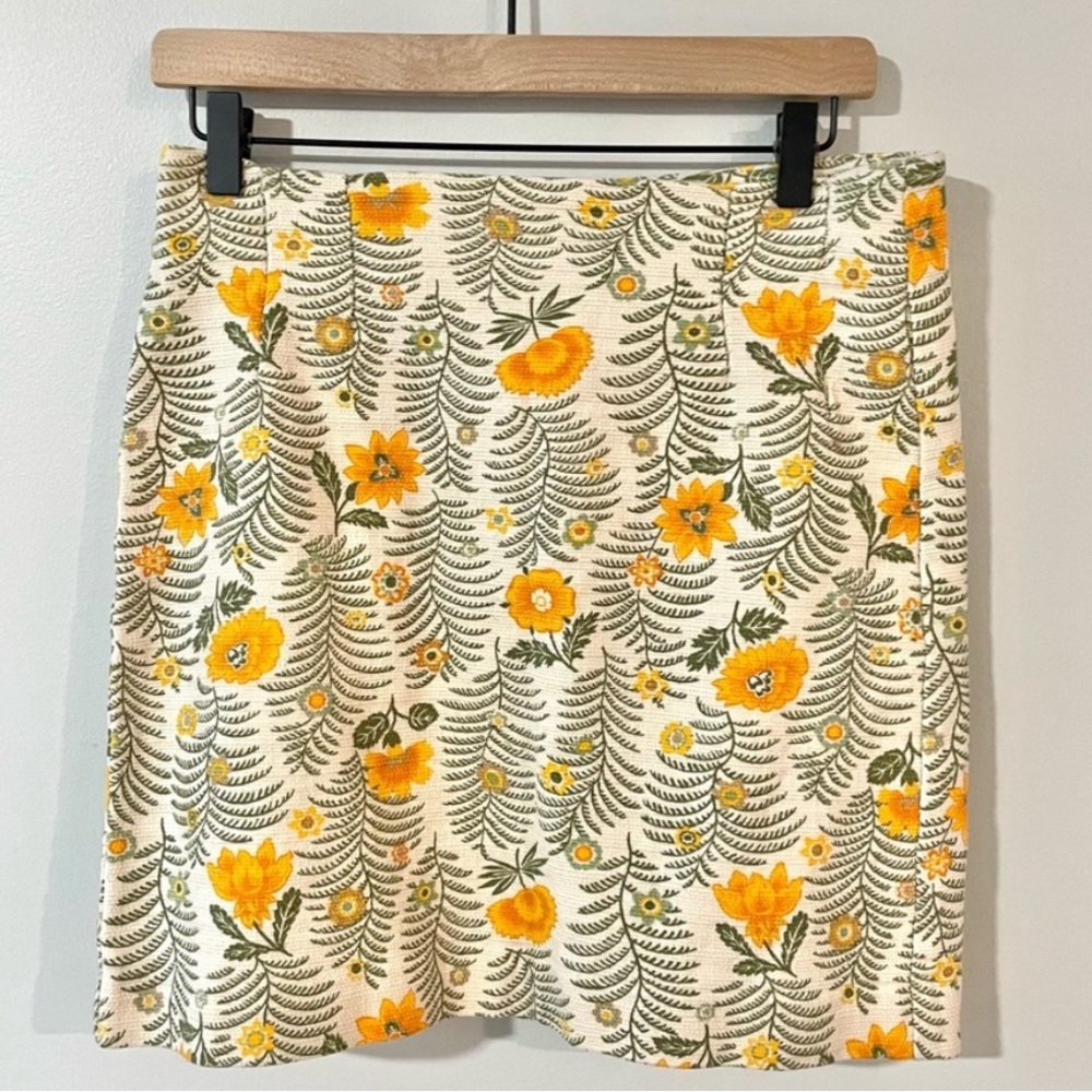 LOFT Floral Skirt in Yellow and Green
